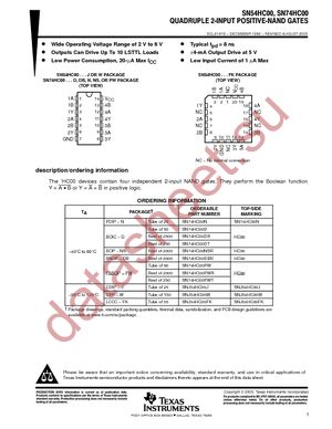 SN74HC00PW datasheet  